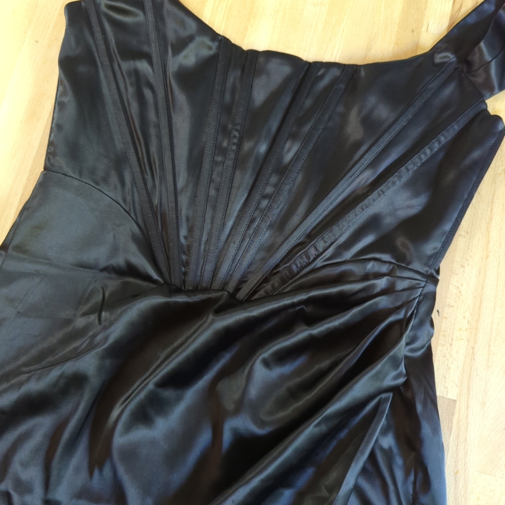 Elegant Black Satin Dress